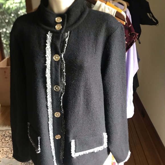 Karl lagerfeld wool cardigan military style
